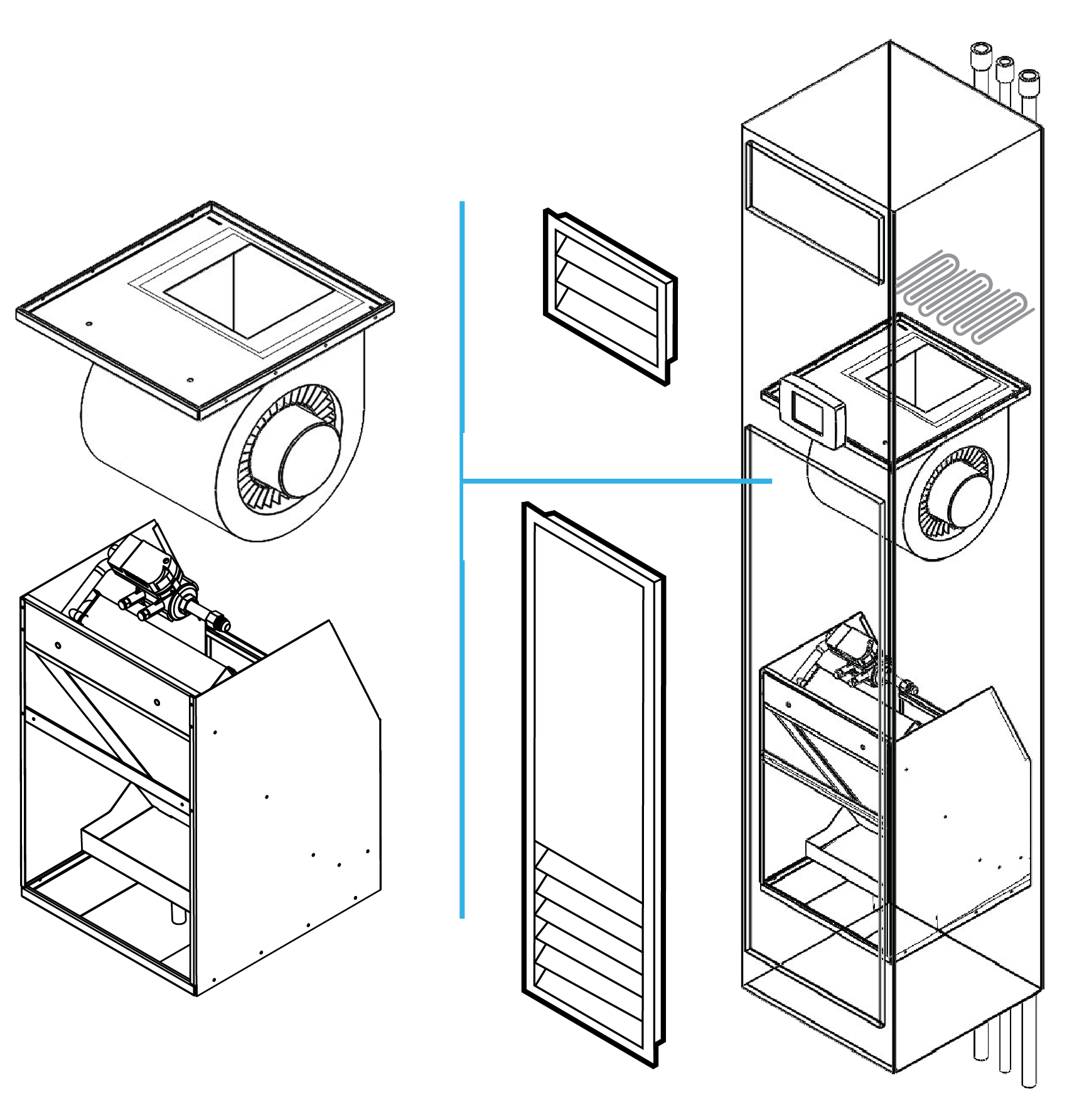 Draw through retrofit fan coil