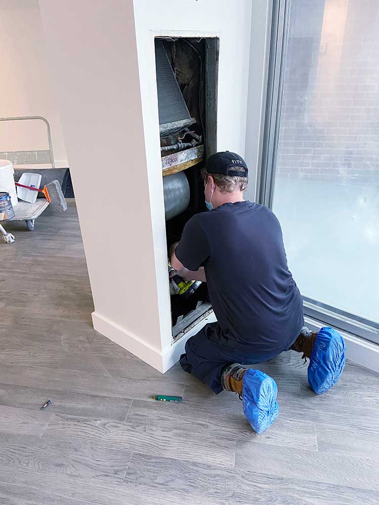 Installing a retrofit fan coil